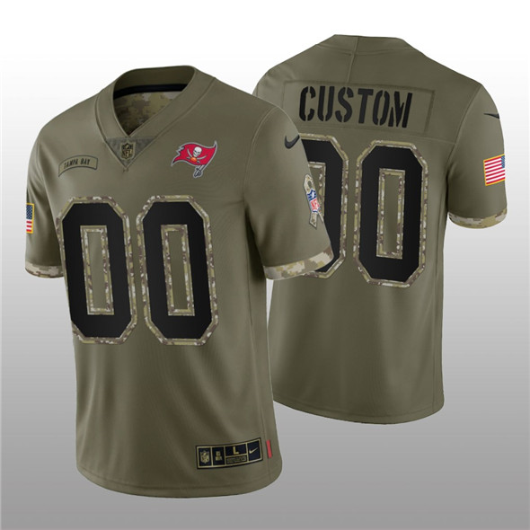 Men's Tampa Bay Buccaneers ACTIVE PLAYER Custom 2022 Olive Salute To Service Limited Stitched Jersey