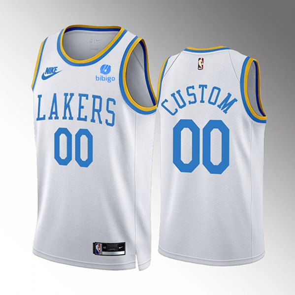 Men's Los Angeles Lakers Customized 2022-23 White Classic Edition Stitched Basketball Jersey