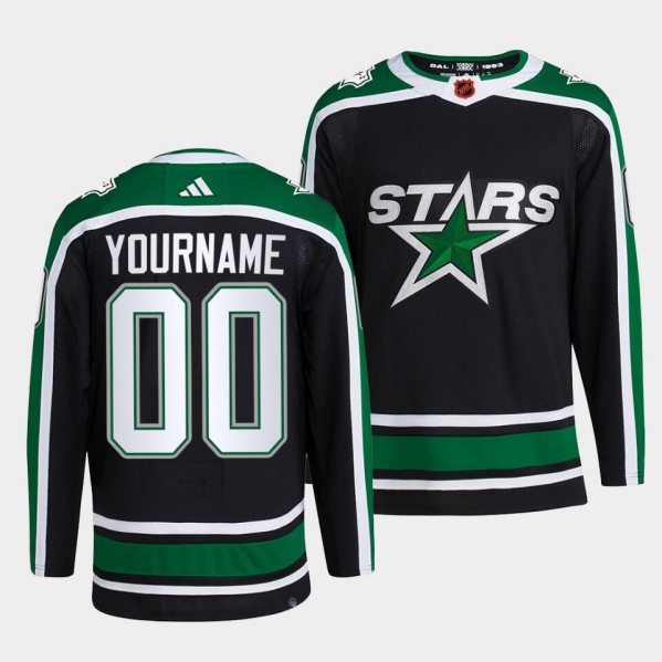 Men's Dallas Stars Active Player Custom 2022 Black Reverse Retro 2.0 Stitched Jersey