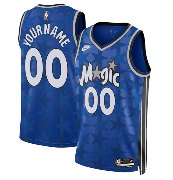 Men's Orlando Magic Active Custom Blue 2023-24 Classic Edition Stitched Basketball Jersey