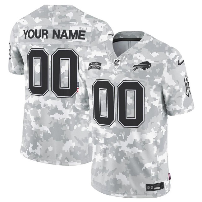 Men's Buffalo Bills Active Player Custom 2024 F.U.S.E Arctic Camo Salute To Service Limited Stitched Football Jersey