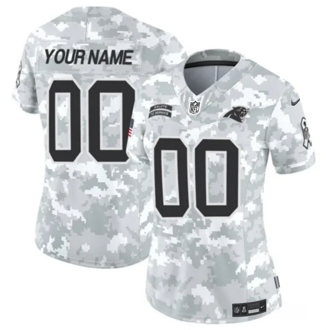 Women's Carolina Panthers Active Player Custom 2024 F.U.S.E Arctic Camo Salute To Service Limited Stitched Football Jersey(Run Small)