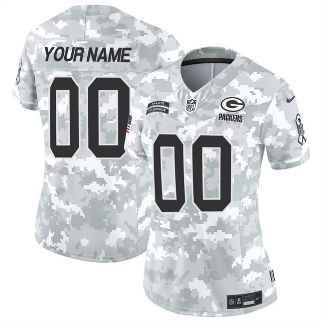 Women's Green Bay Packers Active Player Custom 2024 F.U.S.E Arctic Camo Salute To Service Limited Stitched Football Jersey(Run Small)