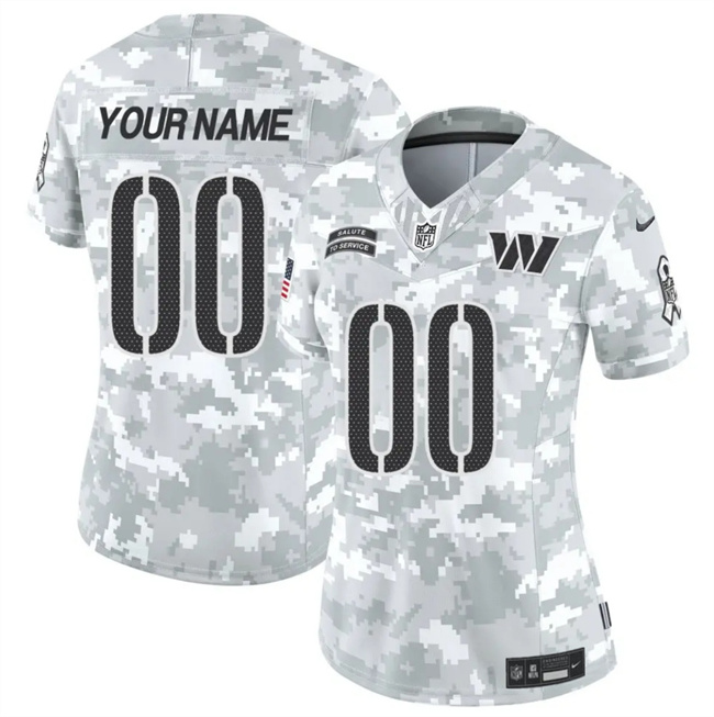 Women's Washington Commanders Active Player Custom 2024 F.U.S.E Arctic Camo Salute To Service(Run Small)