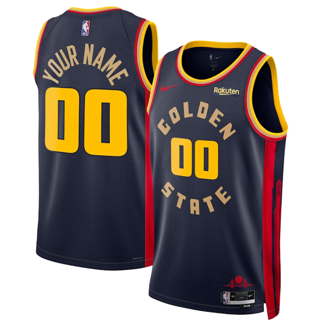 Men's Golden State Warriors Active Player Custom Navy 2024-25 City Edition Stitched Basketball Jersey