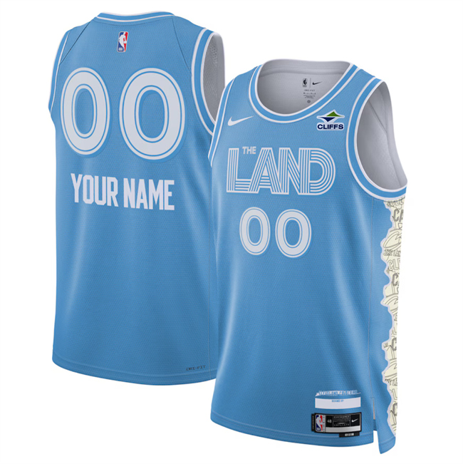 Men's Cleveland Cavaliers Active Player Custom Light Blue 2024-25 City Edition Stitched Jersey