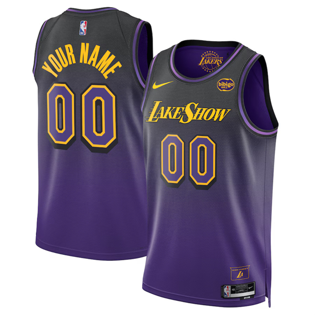 Men's Los Angeles Lakers Active Player Custom Purple 2024-25 City Edition Stitched Basketball Jersey