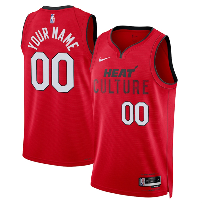 Men's Miami Heat Active Player Custom Red 2024-25 City Edition Stitched Basketball Jersey