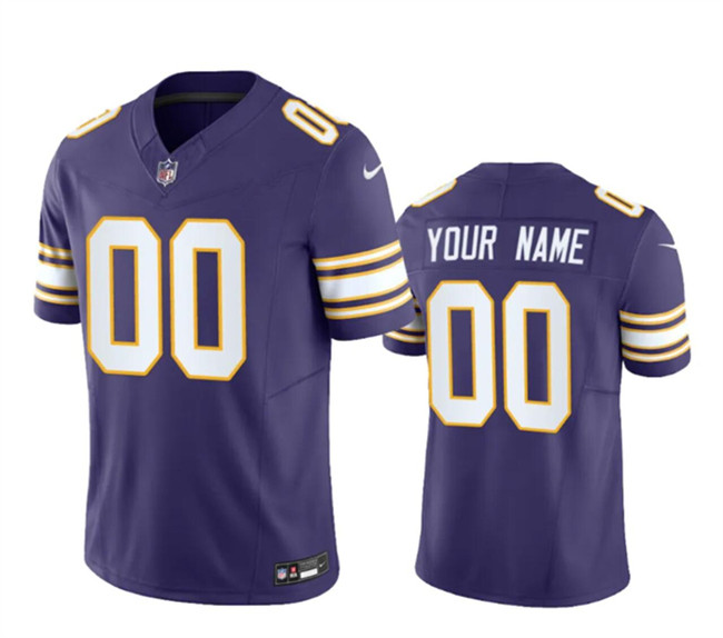 Men's Minnesota Vikings Active Player Custom Purple 2023 F.U.S.E. Throwback Vapor Limited Stitched Football Jersey