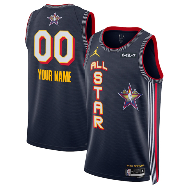 Men's 2025 All-Star Active Player Custom Navy Stitched Basketball Jersey