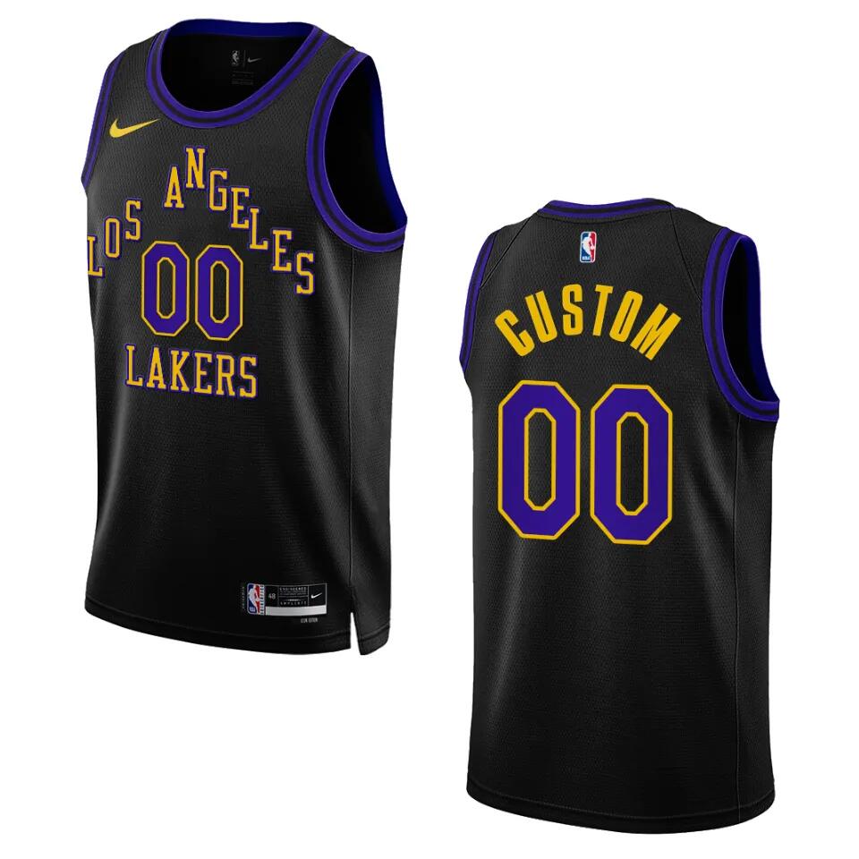 Men's Los Angeles Lakers Customized 2023-24 Black Swingman City Edition Stitched Basketball Jersey