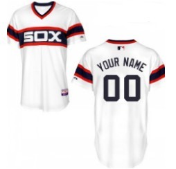 Men's Chicago White Sox Customized White Throwback Jersey