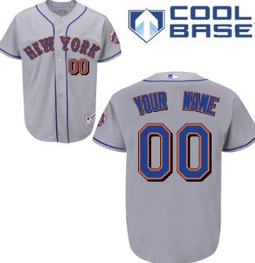 Men's New York Mets Customized Gray Jersey