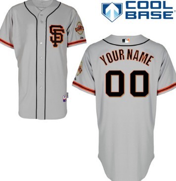 Men's San Francisco Giants Customized Gray SF Jersey