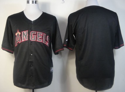 Men's LA Angels of Anaheim Customized 2012 Black Fashion Jersey