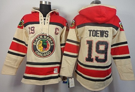 Old Time Hockey Chicago Blackhawks #19 Jonathan Toews Cream Hoodie