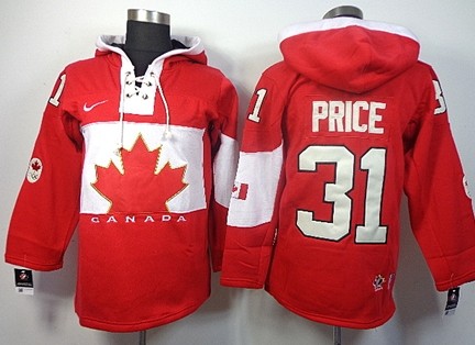 2014 Old Time Hockey Olympics Canada #31 Carey Price Red Hoodie