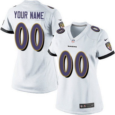 Women's Nike Baltimore Ravens Customized 2013 White Limited Jersey