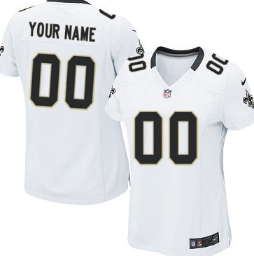 Women's Nike New Orleans Saints Customized White Game Jersey