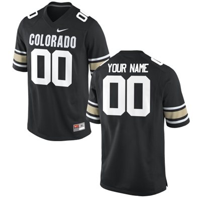 Mens Colorado Buffaloes Custom Replica Football Jersey - 2015 Black