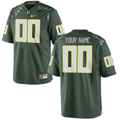 Mens Oregon Ducks Custom Replica Football Jersey - 2015 Green