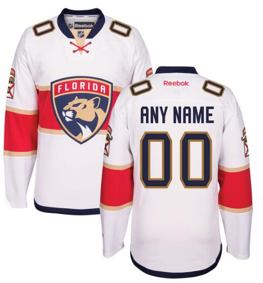 Youth Florida Panthers Reebok White Away Premier Custom Jersey