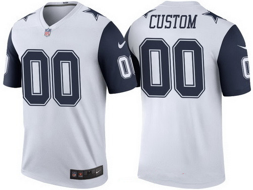 Men's Dallas Cowboys White Custom Color Rush Legend NFL Nike Limited Jersey