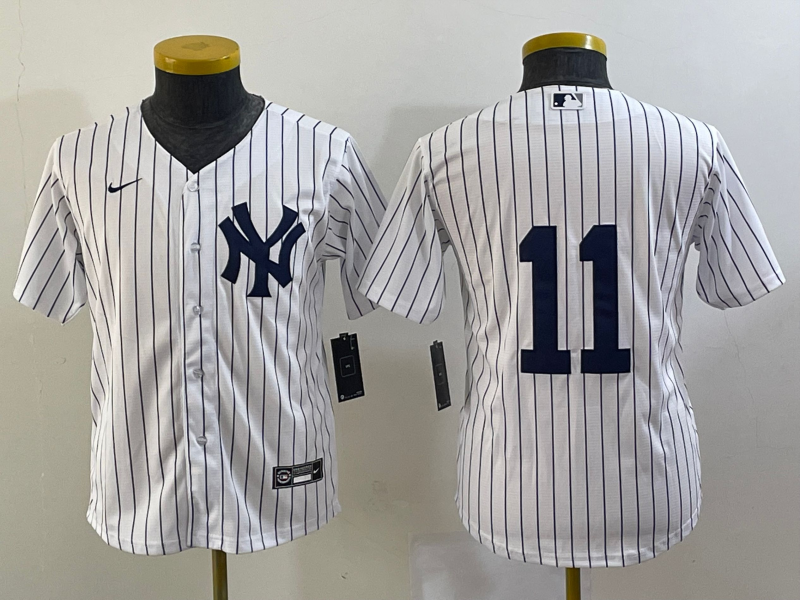 Youth New York Yankees #11 Anthony Volpe White No Name Stitched MLB Nike Cool Base Jersey