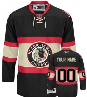 Chicago Blackhawks Mens Customized Black Third Jersey