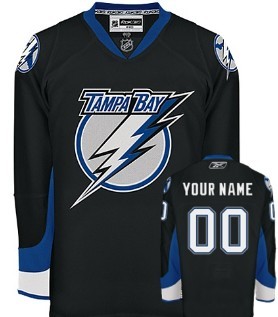 Tampa Bay Lightning Mens Customized Black Jersey