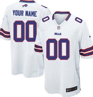 Men's Nike Buffalo Bills Customized White Limited Jersey