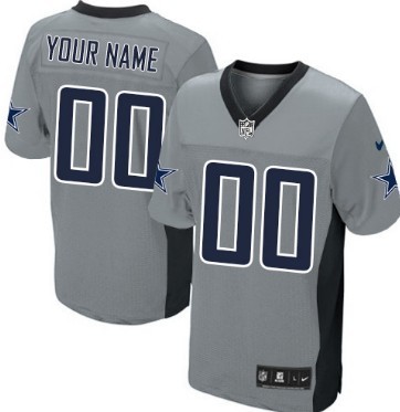 Men's Nike Dallas Cowboys Customized Gray Shadow Elite Jersey