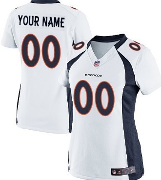 Women's Nike Denver Broncos Customized White Game Jersey