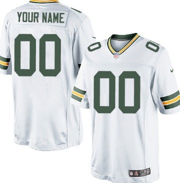 Men's Nike Green Bay Packers Customized White Game Jersey