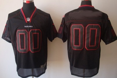 Men's Nike Houston Texans Customized Lights Out Black Elite Jersey