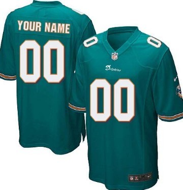 Kids' Nike Miami Dolphins Customized Green Game Jersey