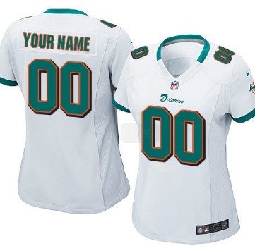 Women's Nike Miami Dolphins Customized White Limited Jersey