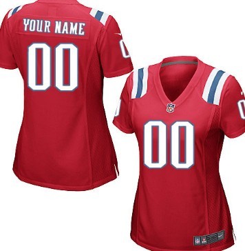 Women's Nike New England Patriots Customized Red Limited Jersey