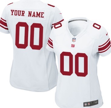 Women's Nike New York Giants Customized White Limited Jersey