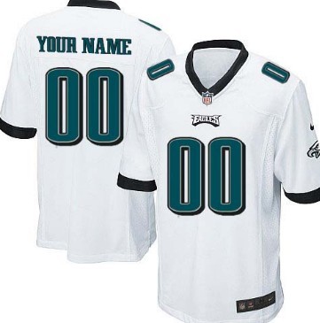 Men's Nike Philadelphia Eagles Customized White Game Jersey