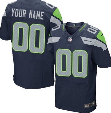 Men's Nike Seattle Seahawks Customized Blue Elite Jersey