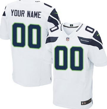 Men's Nike Seattle Seahawks Customized White Elite Jersey