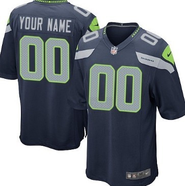 Men's Nike Seattle Seahawks Customized Blue Game Jersey