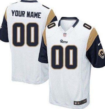 Men's Nike St. Louis Rams Customized White Game Jersey