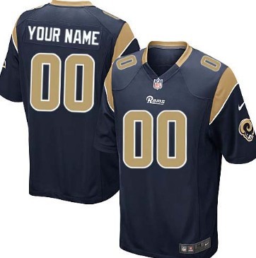 Kids' Nike St. Louis Rams Customized Navy Blue Game Jersey