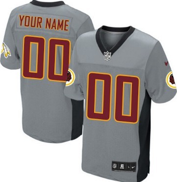 Men's Nike Washington Redskins Customized Gray Shadow Elite Jersey