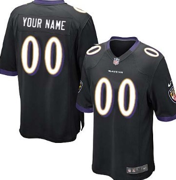 Kids' Nike Baltimore Ravens Customized Black Limited Jersey