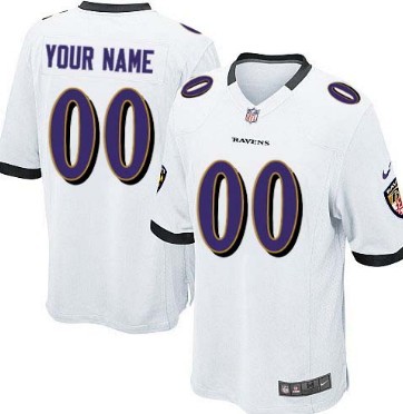 Kids' Nike Baltimore Ravens Customized White Limited Jersey