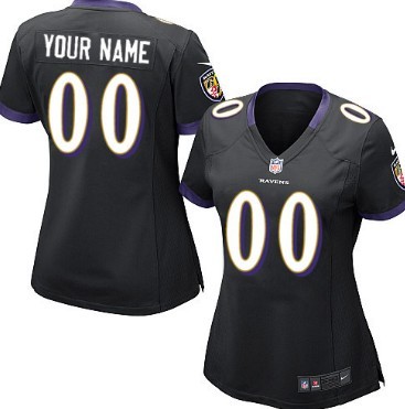 Women's Nike Baltimore Ravens Customized Black Game Jersey