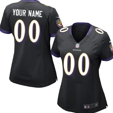 Women's Nike Baltimore Ravens Customized Black Limited Jersey